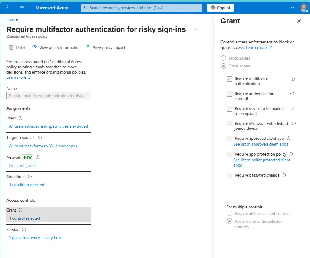 example policy in Azure