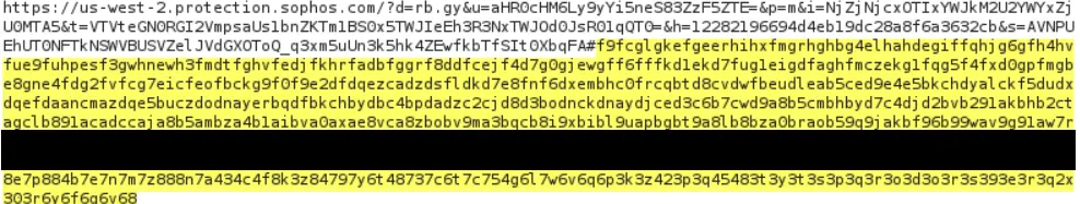 example of the URL containing the hash value