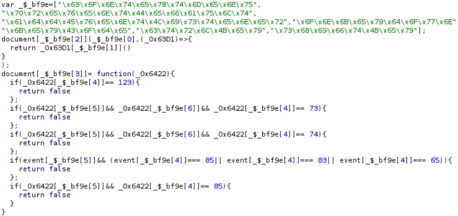 sample obsfucation code